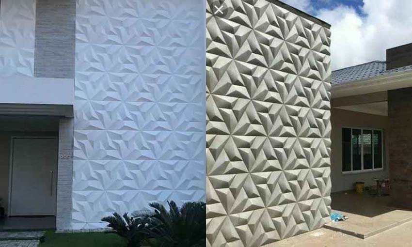 Painéis de parede 3D Materiais Cimentícios